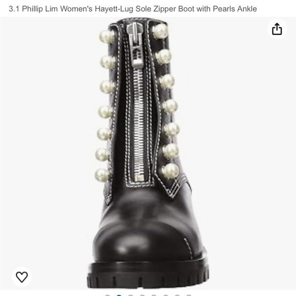 “Phillip Lim” Hayett lug sole zipper boot with pearls; size 36 1/2 (6.5) - Picture 5 of 14
